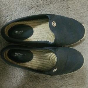 Michael Kors Womens Hastings Flats Navy Blue